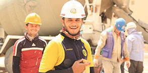 workers on construction site