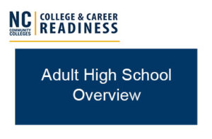 Adult High School Overview webinar